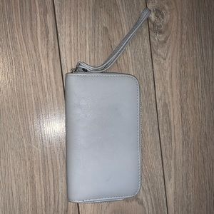 Gray leather-like wallet